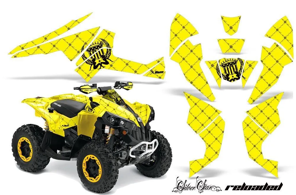 Can Am Renegade 500x/r / 800x/r ATV Graphic Kit - All Years Silver Star - Reloaded Black