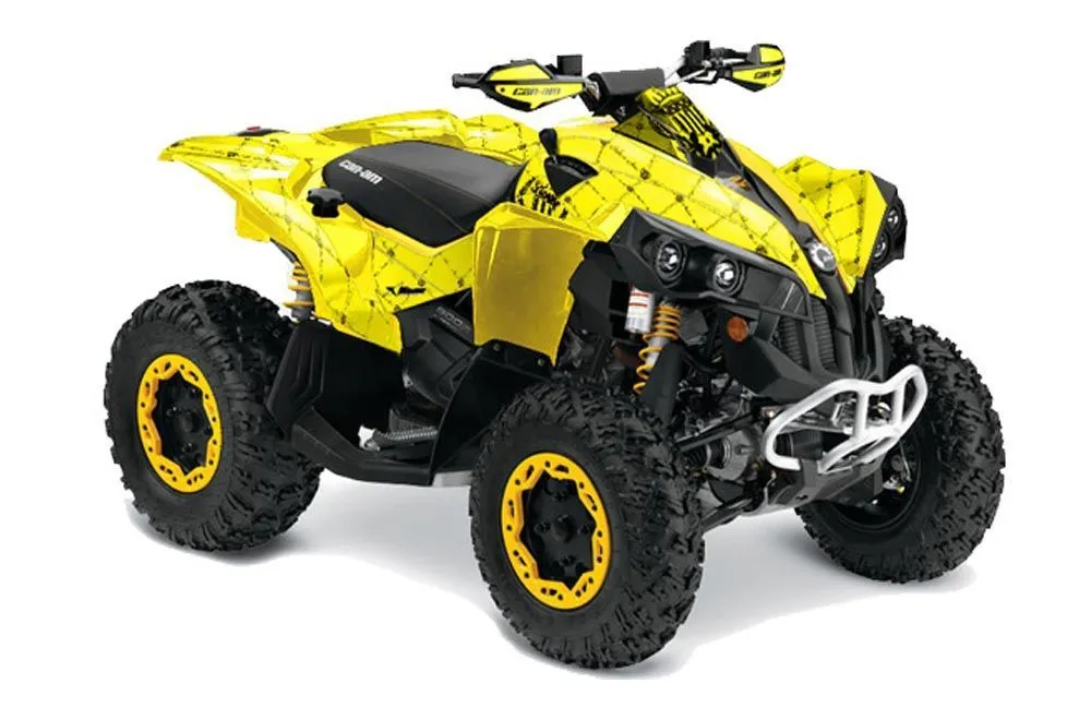 Can Am Renegade 500x/r / 800x/r ATV Graphic Kit - All Years Silver Star - Reloaded Black