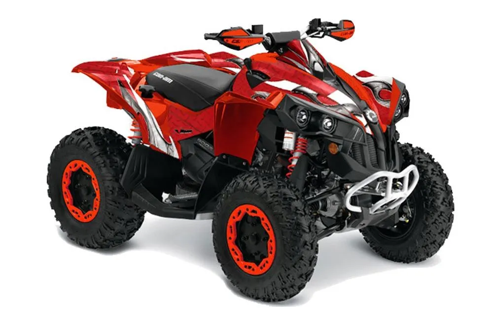 Can Am Renegade 500x/r / 800x/r ATV Graphic Kit - All Years Tribal Flames White