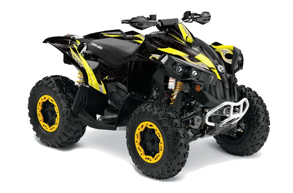 Can Am Renegade 500x/r / 800x/r ATV Graphic Kit - All Years Tribal Flames Yellow