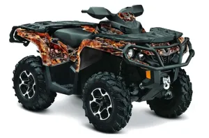 Can Am Outlander 500 / 650 / 800 / 800R / 1000 XT-P ATV Graphic Kit - 2013-2016 Firestorm Black