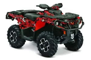 Can Am Outlander 500 / 650 / 800 / 800R / 1000 XT-P ATV Graphic Kit - 2013-2016 Guns Red