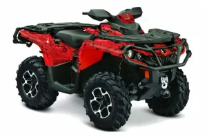 Can Am Outlander 500 / 650 / 800 / 800R / 1000 XT-P ATV Graphic Kit - 2013-2016 Meltdown Red