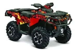 Can Am Outlander 500 / 650 / 800 / 800R / 1000 XT-P ATV Graphic Kit - 2013-2016 Motorhead Red
