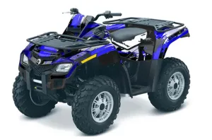Can Am Outlander EFI 500 / 650 / 800 / 1000 ATV Graphic Kit - 2006-2011 Carbon X Blue