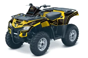 Can Am Outlander EFI 500 / 650 / 800 / 1000 ATV Graphic Kit - 2006-2011 Diamond Race Yellow