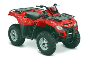 Can Am Outlander EFI 500 / 650 ATV Graphic Kit - 2012-2015 Bone Collector Red