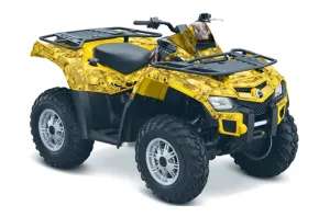 Can Am Outlander EFI 500 / 650 ATV Graphic Kit - 2012-2015 Bone Collector Yellow