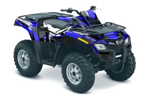 Can Am Outlander EFI 500 / 650 ATV Graphic Kit - 2012-2015 Carbon X Blue