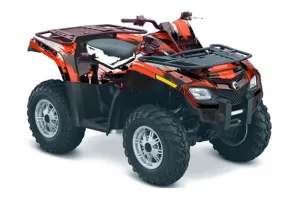Can Am Outlander EFI 500 / 650 ATV Graphic Kit - 2012-2015 Carbon X Red