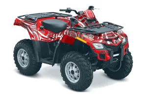 Can Am Outlander EFI 500 / 650 ATV Graphic Kit - 2012-2015 Deaden Red