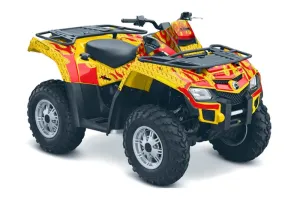 Can Am Outlander EFI 500 / 650 ATV Graphic Kit - 2012-2015 Diamond Flames Red