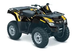 Can Am Outlander EFI 500 / 650 ATV Graphic Kit - 2012-2015 Tribal Flames Yellow
