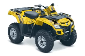 Can Am Outlander EFI 500 / 650 ATV Graphic Kit - 2012-2015 Tribal Flames Yellow