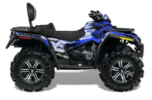 Can Am Outlander MAX 500 / 650 / 800 ATV Graphic Kit - 2006-2012 Carbon X Blue