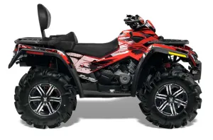 Can Am Outlander MAX 500 / 650 / 800 ATV Graphic Kit - 2006-2012 Carbon X Red