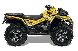 Can Am Outlander XMR 800R ATV Graphic Kit - 2006-2012 Tribal Flames Yellow