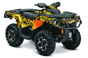 Can Am Outlander XMR / MAX / XT ATV Graphic Kit - 2006-2011 Motorhead Mandy Yellow