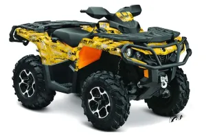 Can Am Outlander XMR / MAX / XT ATV Graphic Kit - 2006-2011 Silver Star - -Silver Haze Yellow