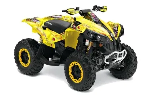 Can Am Renegade 500x/r / 800x/r ATV Graphic Kit - All Years Ed Hardy - Love Kills Yellow