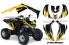 Can Am Bombardier DS250 ATV Graphic Kit - 2006-2021 Tribal Flames Yellow