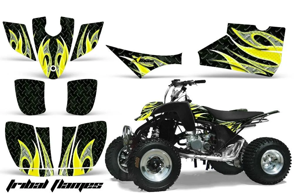 Cobra ECX 50 / 70 / 80 ATV Graphic Kit - All Years Tribal Flames Yellow