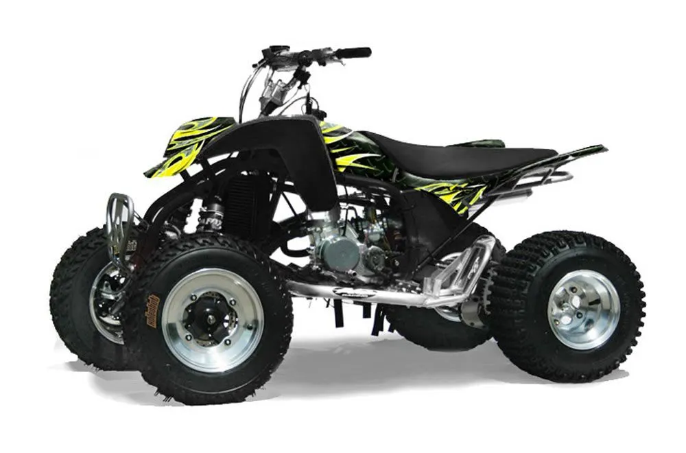 Cobra ECX 50 / 70 / 80 ATV Graphic Kit - All Years Tribal Flames Yellow