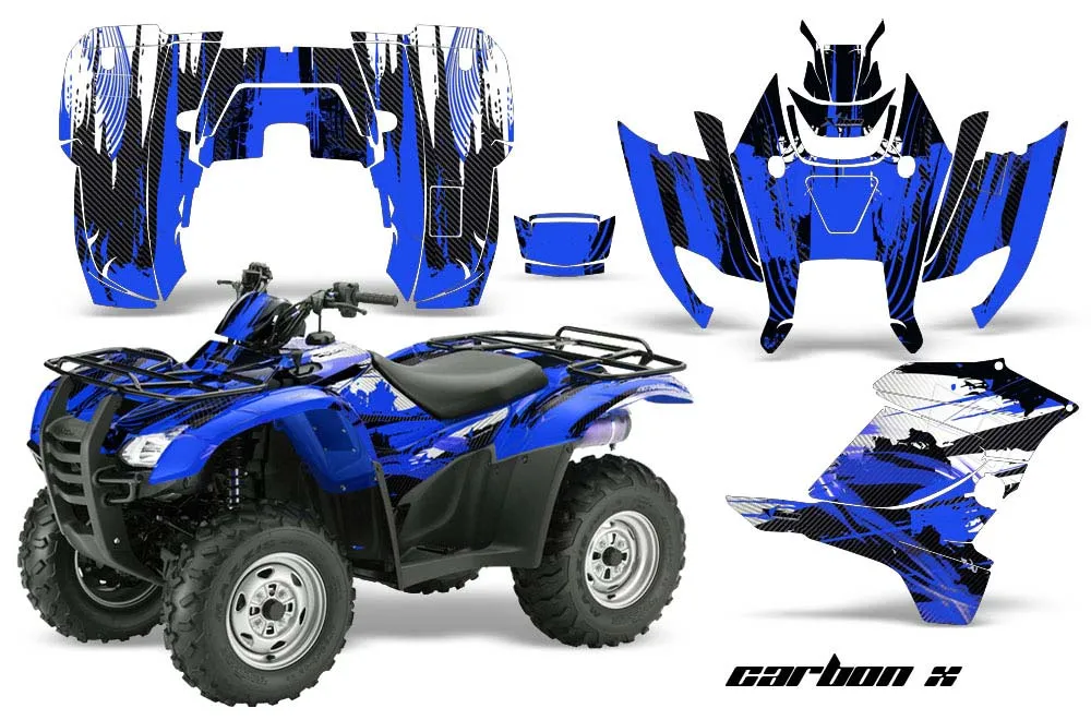 Honda Rancher AT ATV Graphic Kit - 2007-2013 Carbon X Blue
