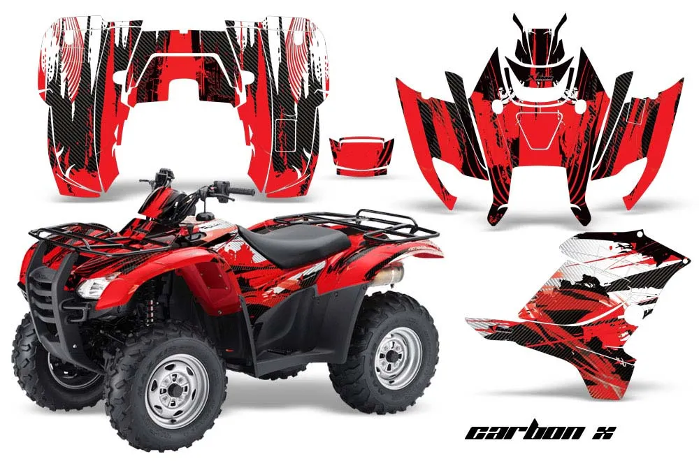 Honda Rancher AT ATV Graphic Kit - 2007-2013 Carbon X Red