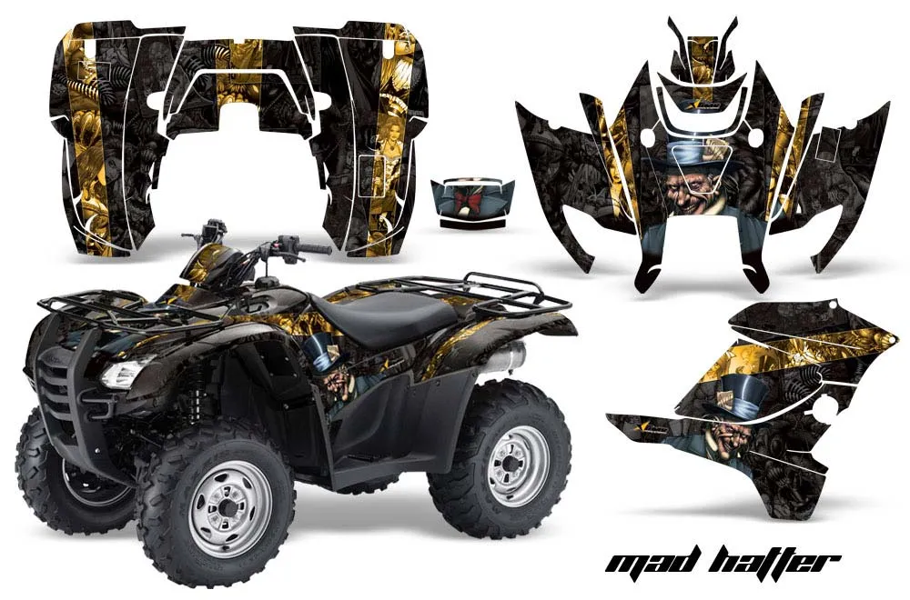Honda Rancher AT ATV Graphic Kit - 2007-2013 Mad Hatter Black