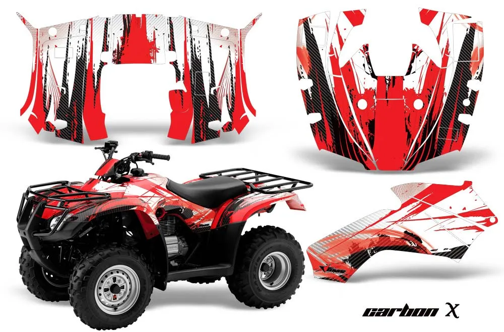 Honda Recon ES Fourtrax ATV Graphic Kit - 2005-2018 Carbon X Red