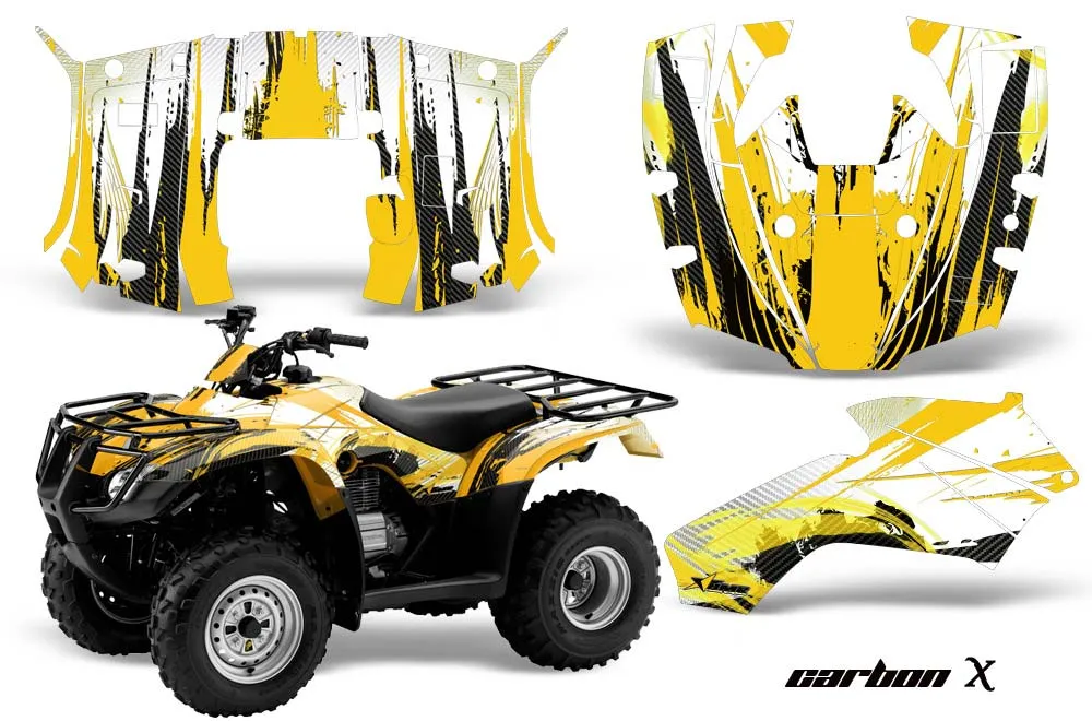 Honda Recon ES Fourtrax ATV Graphic Kit - 2005-2018 Carbon X Yellow