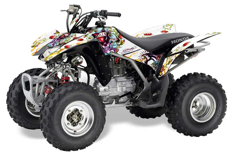 Honda TRX 250EX / 250R / 250X ATV Graphic Kit - 2006-2024 Ed Hardy - Love Kills White