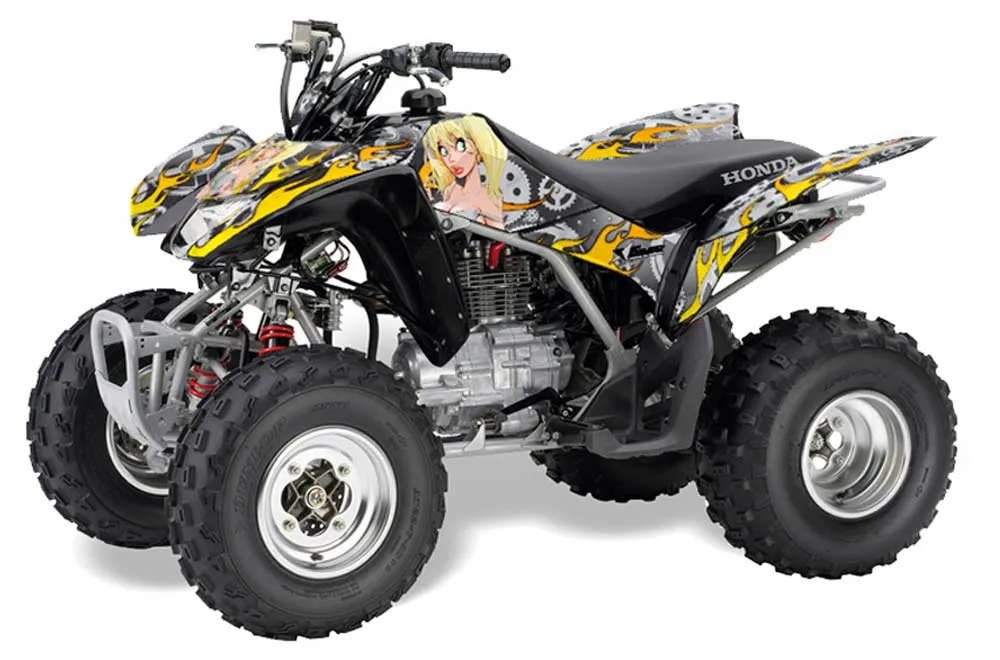 Honda TRX 250EX / 250R / 250X ATV Graphic Kit - 2006-2024 Motorhead Mandy Silver
