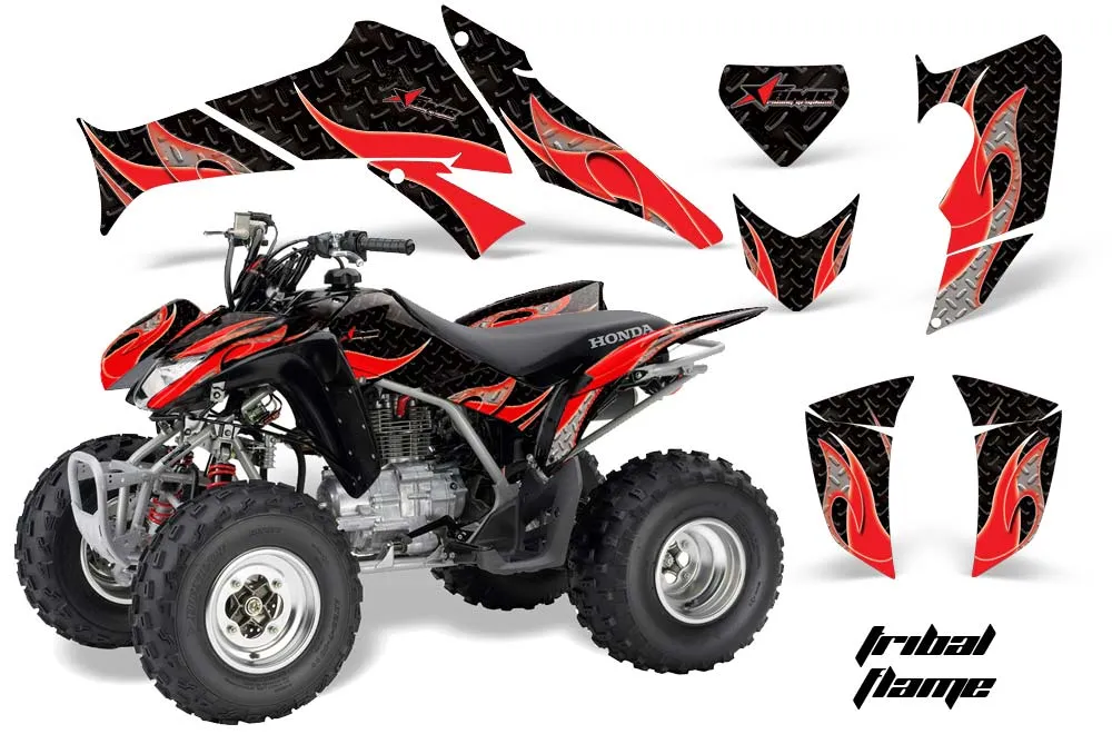 Honda TRX 250EX / 250R / 250X ATV Graphic Kit - 2006-2024 Tribal Flames Red
