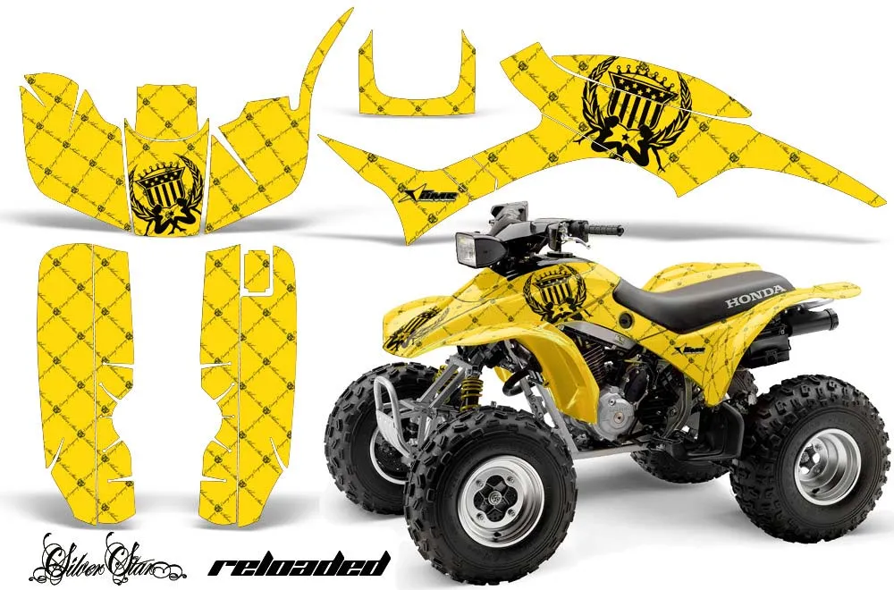 Honda TRX 300EX ATV Graphic Kit - 1993-2006 Silver Star - Reloaded Black
