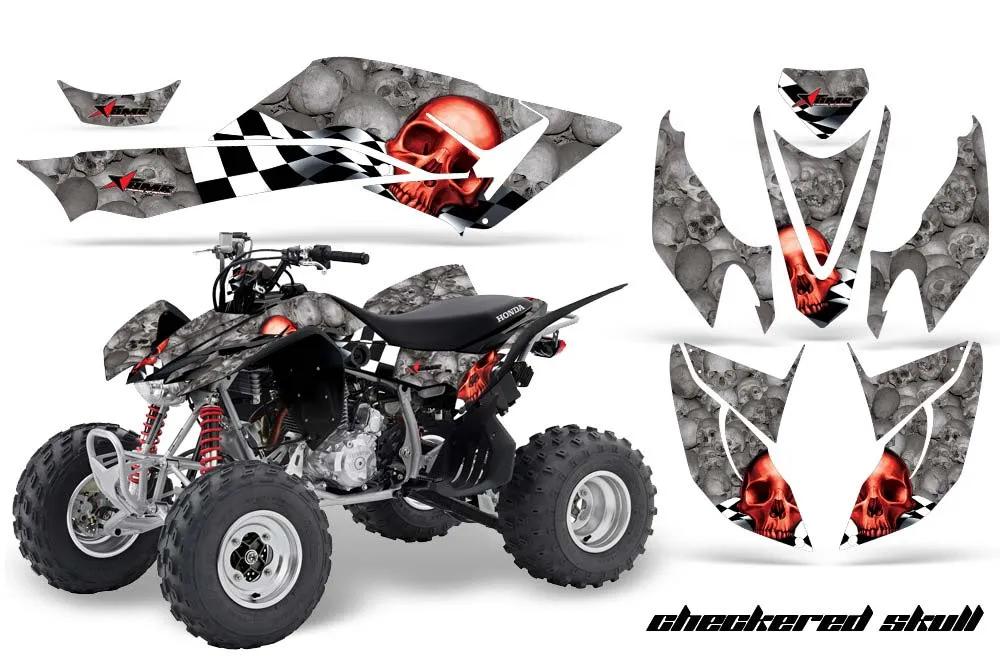 Honda TRX 400 EX ATV Graphic Kit - 2008-2016 Checkered Skull Red
