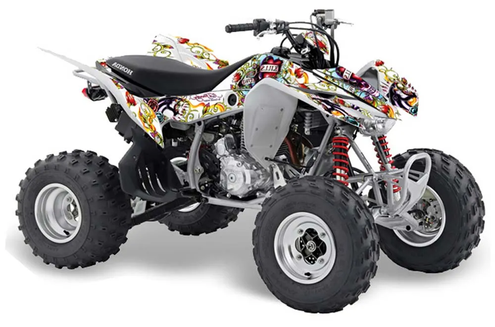 Honda TRX 400 EX ATV Graphic Kit - 2008-2016 Ed Hardy - Love Kills White