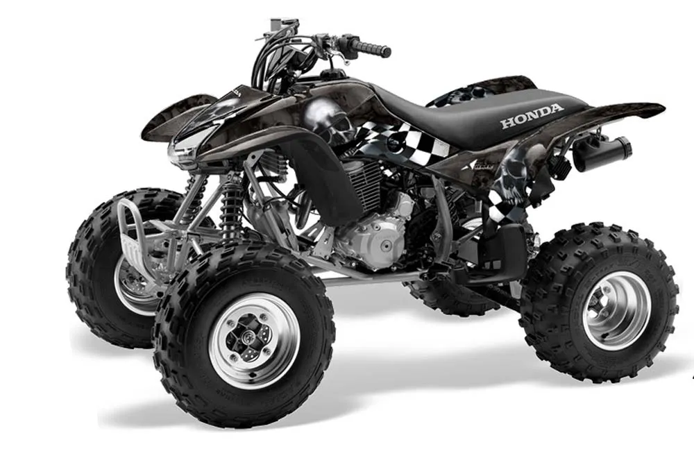 Honda TRX 400EX ATV Graphic Kit - 1999-2007 Checkered Skulls Black