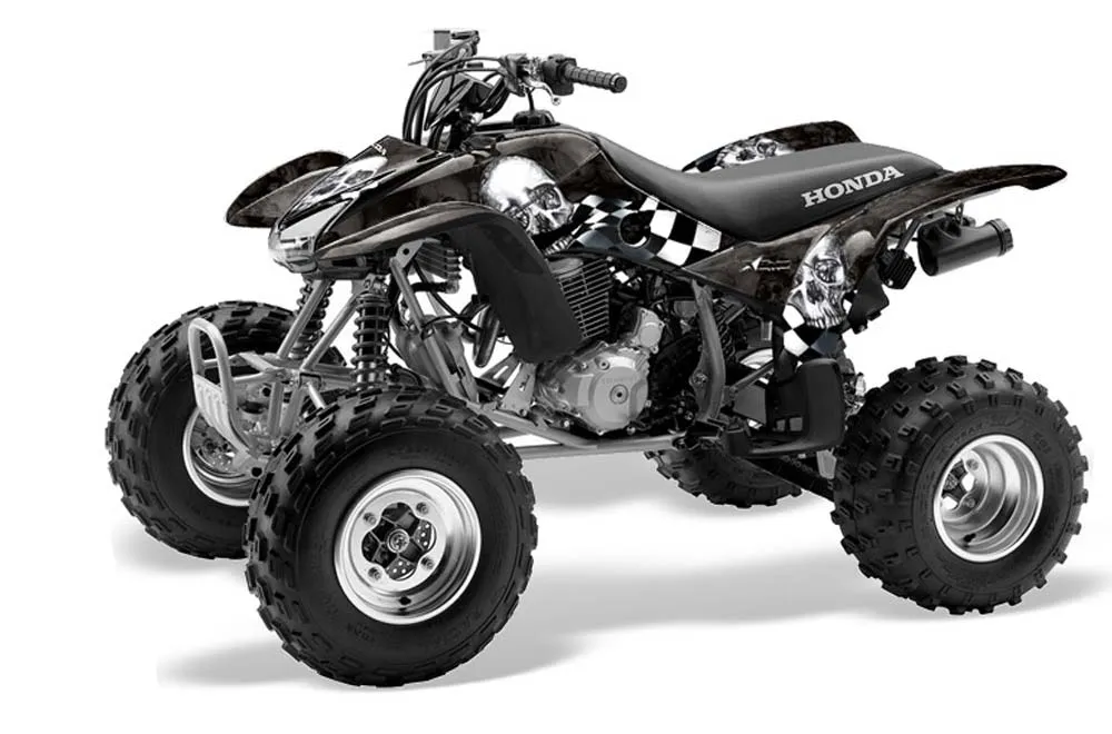 Honda TRX 400EX ATV Graphic Kit - 1999-2007 Checkered Skulls Chrome