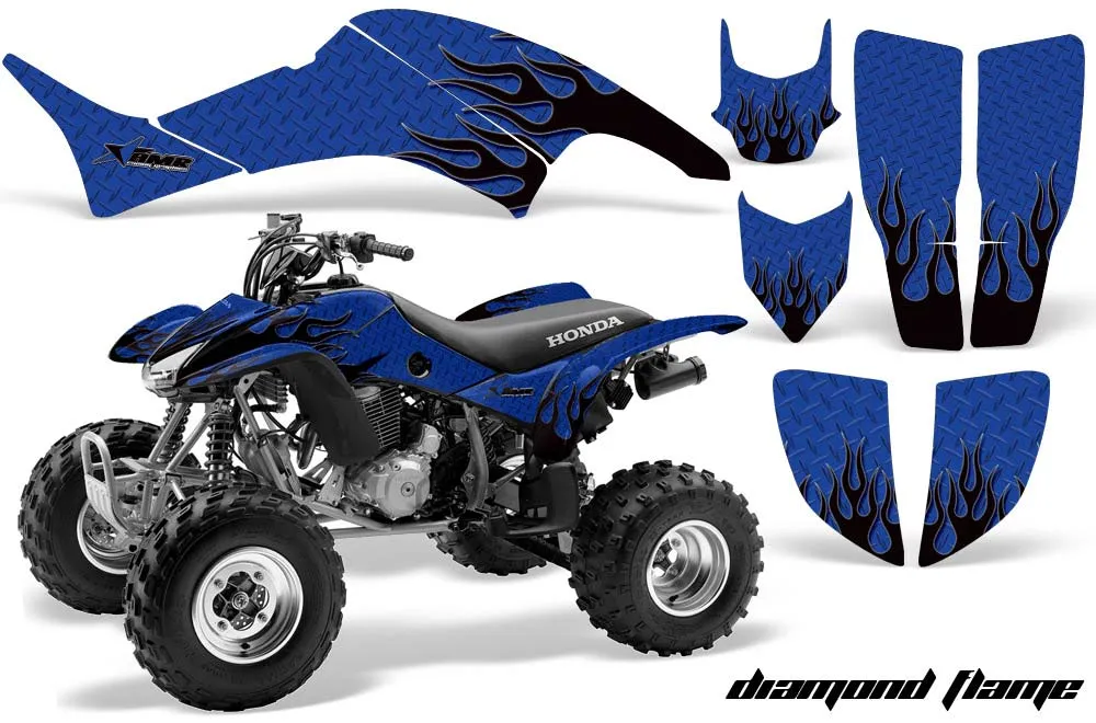 Honda TRX 400EX ATV Graphic Kit - 1999-2007 Diamond Flames Blue