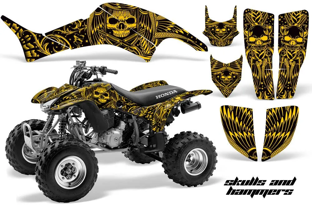 Honda TRX 400EX ATV Graphic Kit - 1999-2007 Skulls n Hammers Yellow