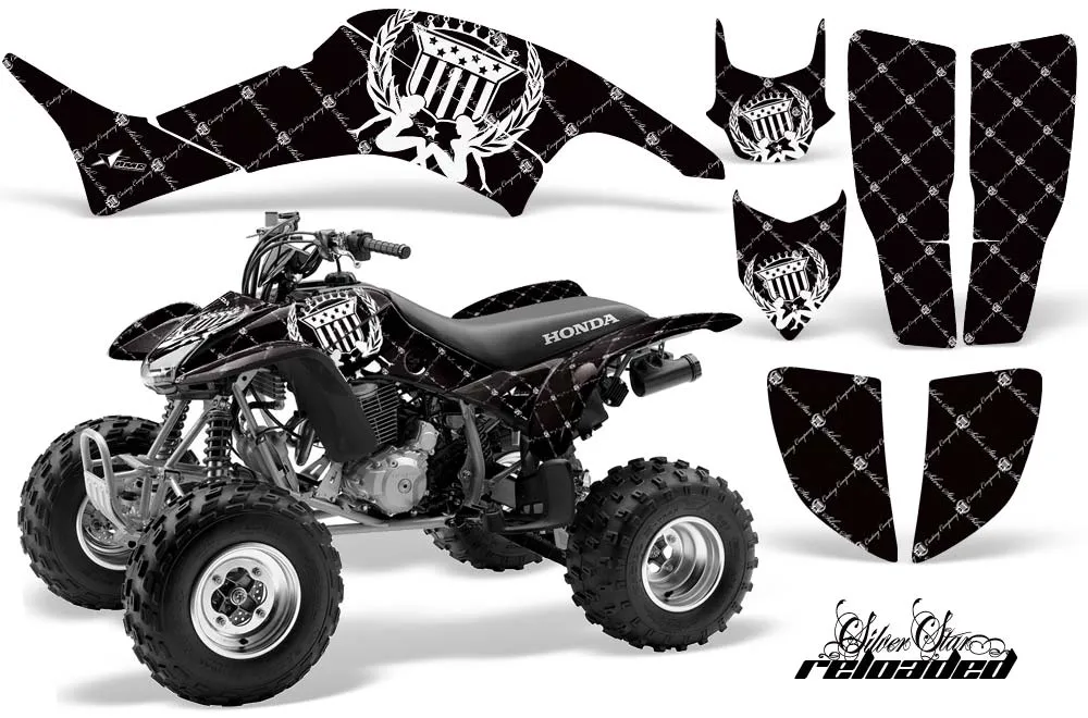 Honda TRX 400EX ATV Graphic Kit - 1999-2007 Silver Star - Reloaded Black