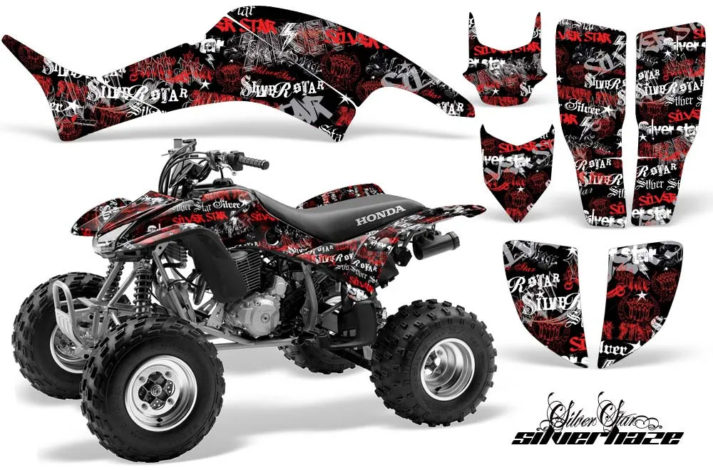 Honda TRX 400EX ATV Graphic Kit - 1999-2007 Silver Star - Silverhaze Red