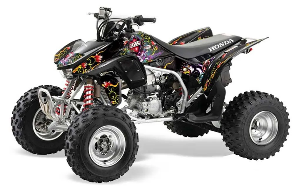 Honda TRX 450R ATV Graphic Kit - 2004-2016 Ed Hardy - Love Kills Black
