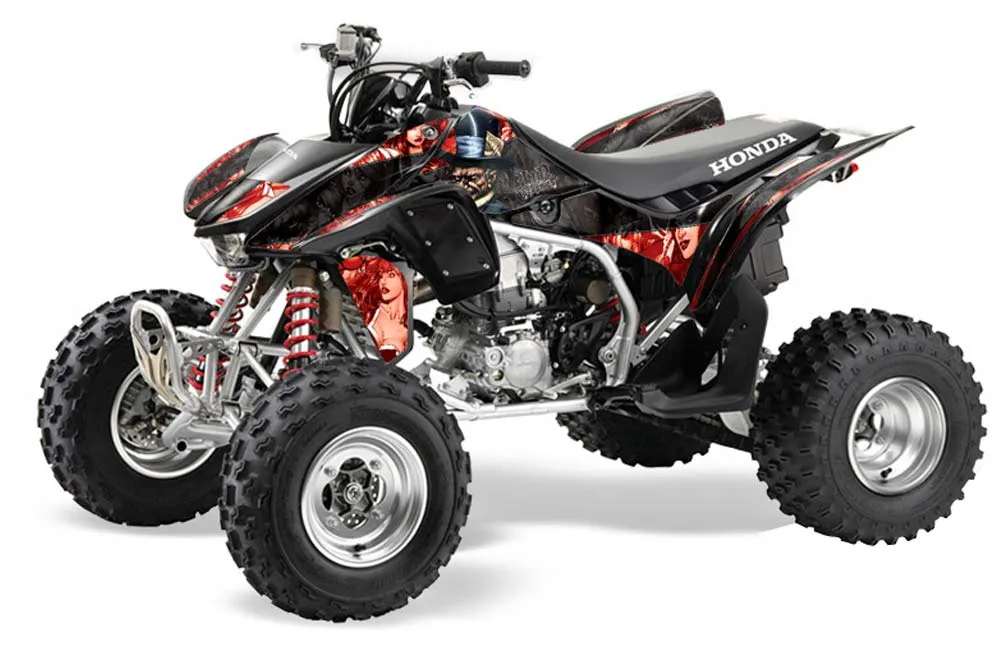 Honda TRX 450R ATV Graphic Kit - 2004-2016 Mad Hatter Black