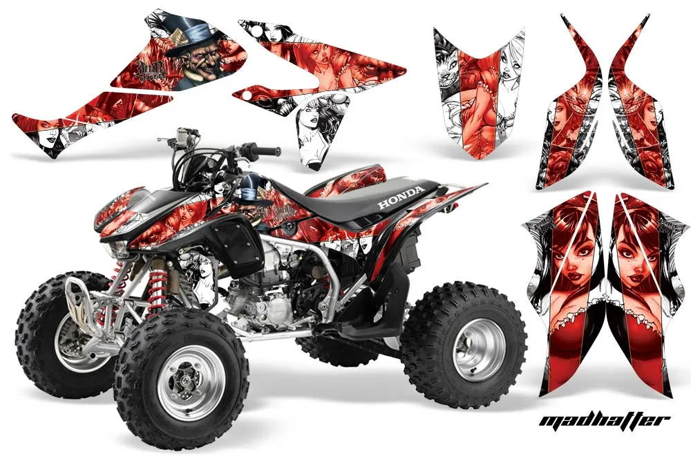 Honda TRX 450R ATV Graphic Kit - 2004-2016 Mad Hatter Red