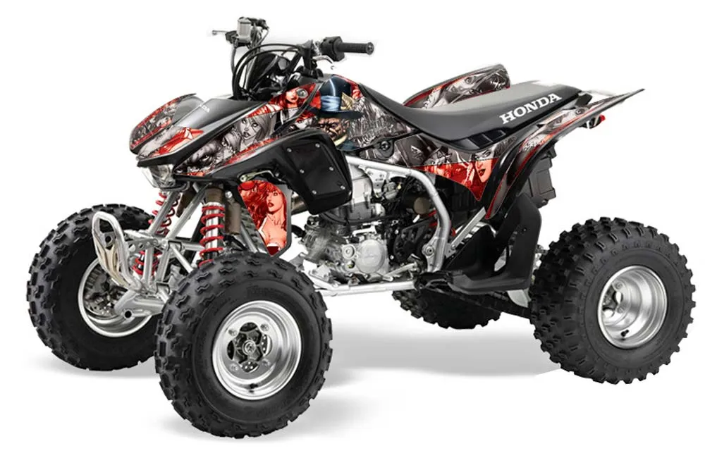 Honda TRX 450R ATV Graphic Kit - 2004-2016 Mad Hatter Silver