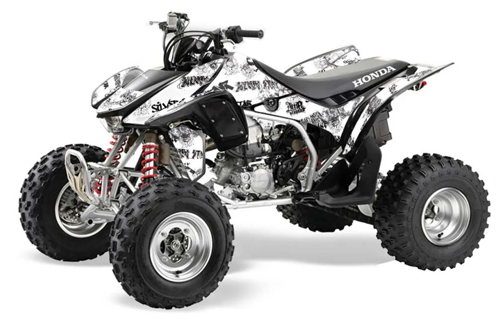 Honda TRX 450R ATV Graphic Kit - 2004-2016 Silver Star - Silverhaze Black