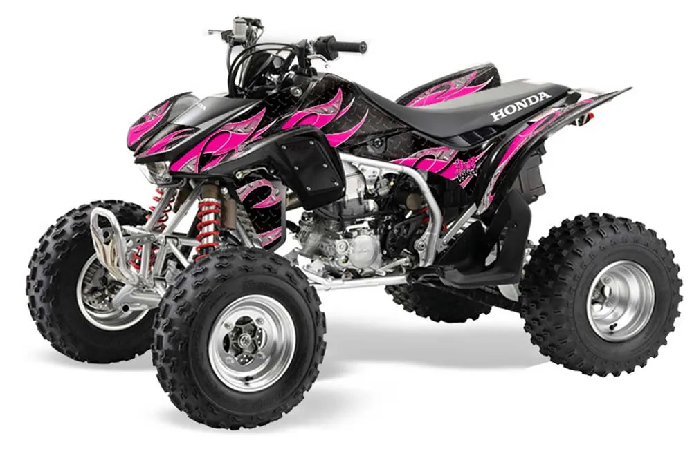 Honda TRX 450R ATV Graphic Kit - 2004-2016 Tribal Flames Pink